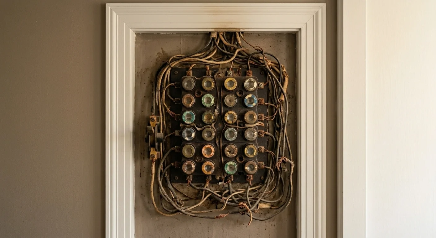 Old outdated electrical panel with fuses before upgrade in Silver Spring MD