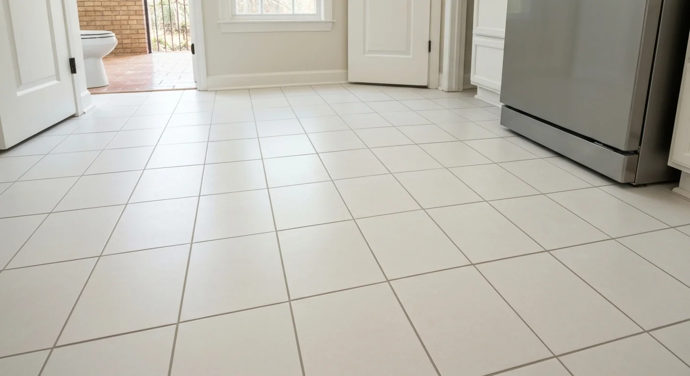 New large format porcelain tile floor installed in Silver Spring MD bathroom